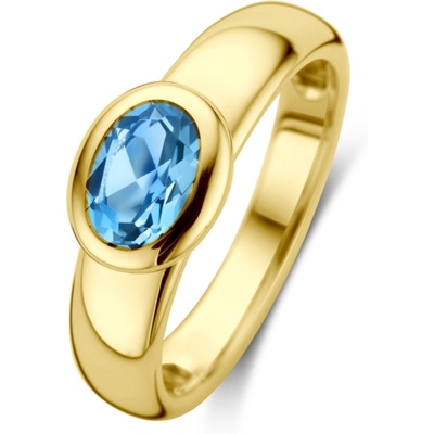 THOJ3750 Jara 14k gouden ring met london blue topaas