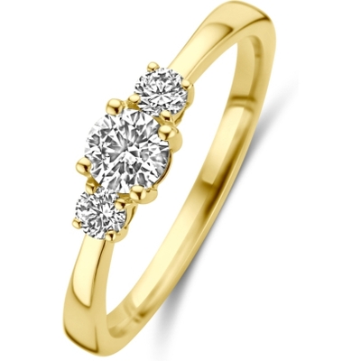 884074 14k gouden trilogie ring 0,46 ct lab grown diamant