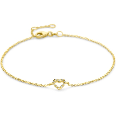 armband hart en diamant 165 - 175 - 185 cm 004ct h si 14K geelgoud