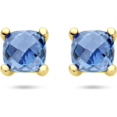 oorknoppen london blue topaas 14K geelgoud