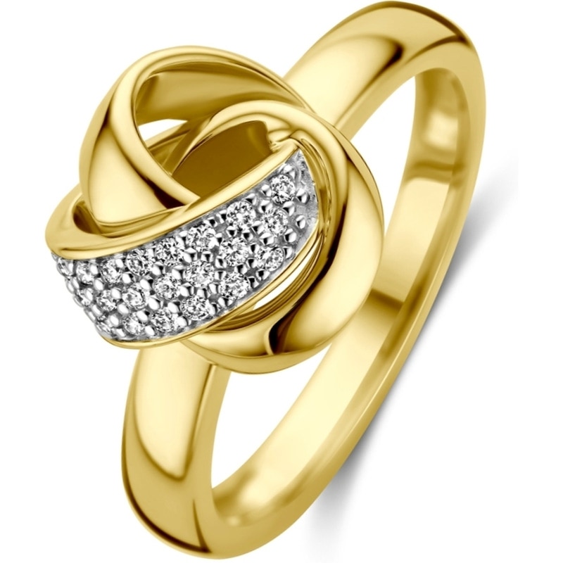 THOJ3823 14k gouden ring knoop met 0,11 ct diamant