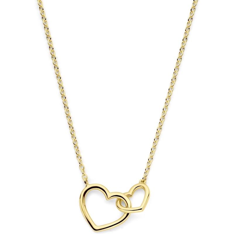 885136 14k gouden ketting met hartjes 40-44 cm