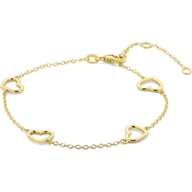 armband hartjes 16 - 175 - 19 cm 14K geelgoud