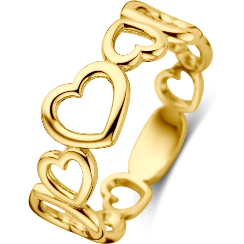 884457 14k gouden ring met hartjes 7,5 mm