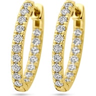 884067 14k gouden klapcreolen met 0,96 ct lab grown diamant