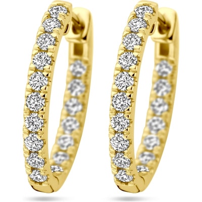 klapoorringen lab grown diamant 096ct 2x 048ct h si 20 mm 14K geelgoud