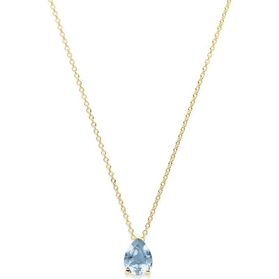 collier blauw topaas 42 44 cm 14K geelgoud