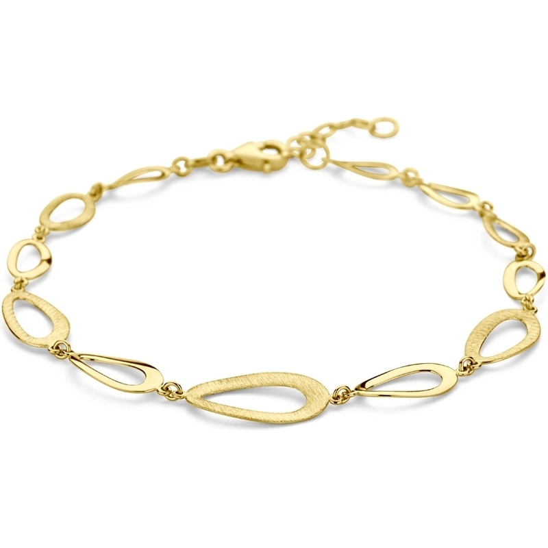885410 14k gouden schakelarmband 17-19 cm