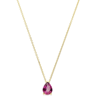 collier roze topaas 42  44 cm 14K geelgoud