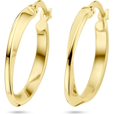 oorringen gedraaide buis 14K geelgoud