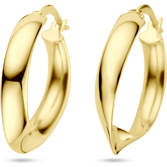 885918 14k gouden oorringen gedraaid 22 mm