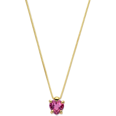 collier hart rhodoliet 40 - 42 - 44 cm 14K geelgoud