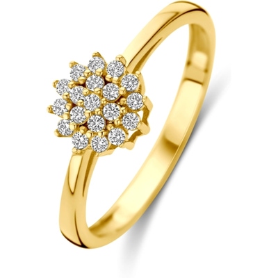 884517 14k gouden ring met bloem zirkonia 7,5 mm