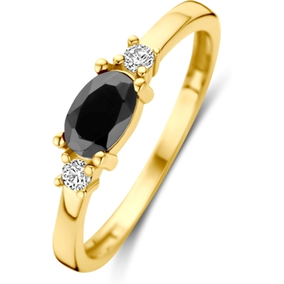 884505 14k gouden ring met zwart zirkonia