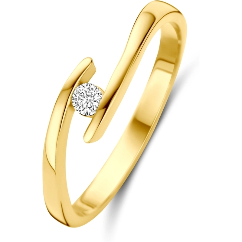 884506 14k gouden ring met zirkonia 4,5 mm