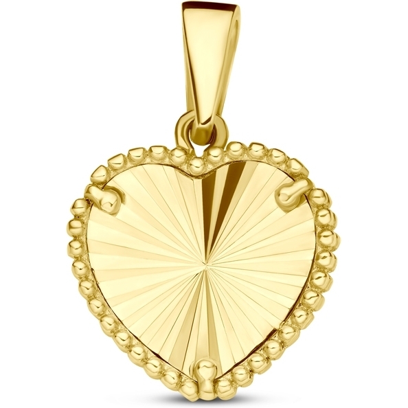 884990 14k gouden hanger hart gediamanteerd 16 mm