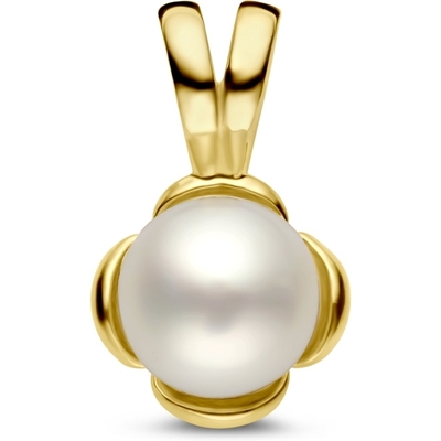 hanger bloem parel 14K geelgoud