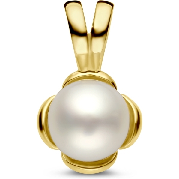 884993 14k gouden hanger bloem met parel 10,5 mm