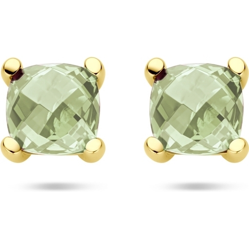885944 14k gouden oorknopjes met groen amethist 7 mm