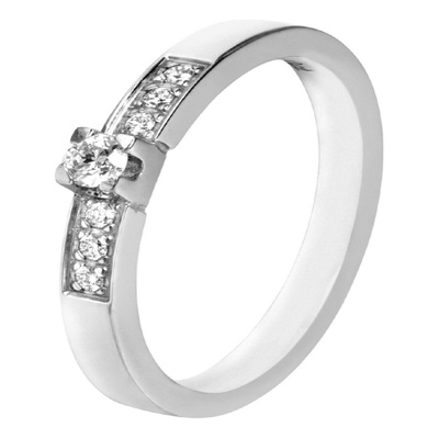 Treasure Collection TC-40762 14 karaat witgouden ring met 0,13 ct diamant