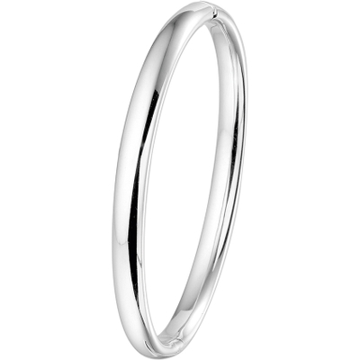 bangle scharnier ovale buis 6 x 60 mm 14K witgoud