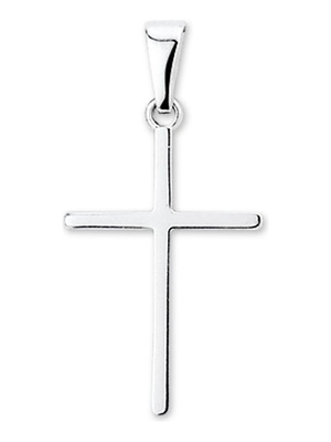 hanger kruis massief 14K witgoud