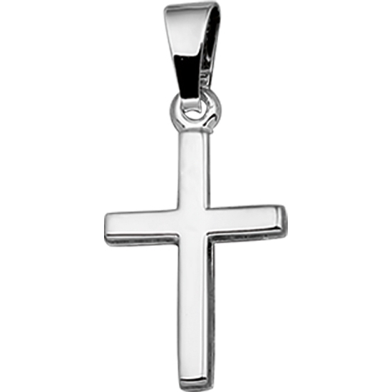 885000 14k witgouden hanger kruisje
