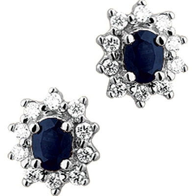 oorknoppen saffier en diamant 016ct 2x 008ct h p1 14K witgoud