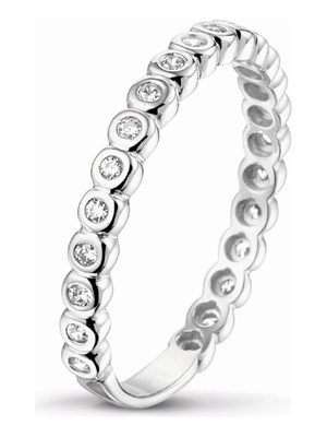 Treasure Collection TC-47813 14 karaat witgouden aanschuifring met zirkonia 3 mm E228