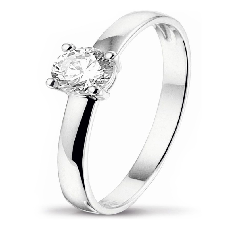 Treasure Collection TC-47821 14 karaat witgouden ring met zirkonia 4,5 mm E243