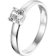 884221 14k witgouden solitair ring met zirkonia