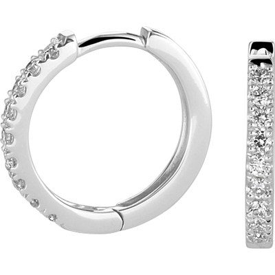klapoorringen diamant 015ct 2x0075ct g si 14K witgoud