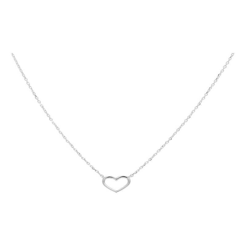 Treasure Collection L368 14 karaat witgouden ketting met hartje 40-44 cm