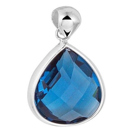 Treasure Collection TC-881692 14k witgouden hanger met London blue kwarts
