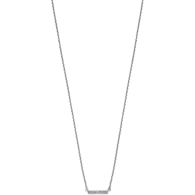 collier balkje diamant 004ct h si 42  45 cm 14K witgoud