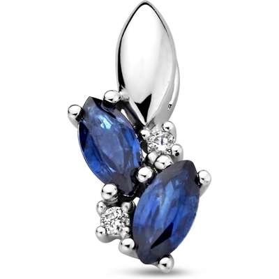 hanger saffier en diamant 002ct h p1 13 mm 14K witgoud