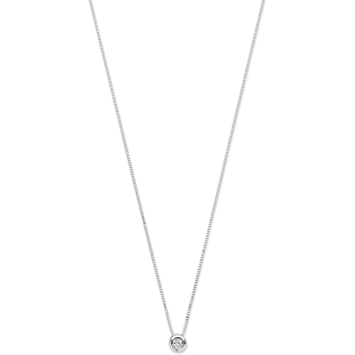 collier diamant 005ct h si 42  45 cm 14K witgoud