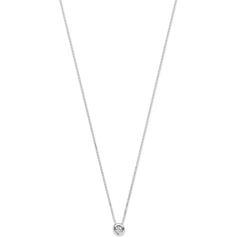 885162 14k witgouden ketting met 0,05 ct diamant
