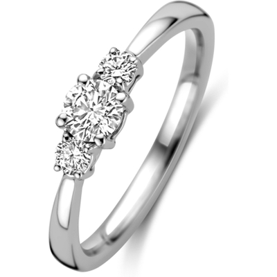 884075 14k witgouden trilogie ring 0,46 ct lab grown diamant