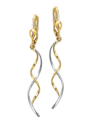 oorhangers brisur haak 14K bicolor goud geelwit