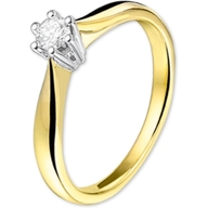 Treasure Collection THOJ1740 14k bicolor gouden verlovingsring met 0,15 ct diamant