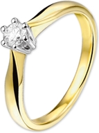 Treasure Collection THOJ1752 14k bicolor gouden verlovingsring met 0,20 ct diamant