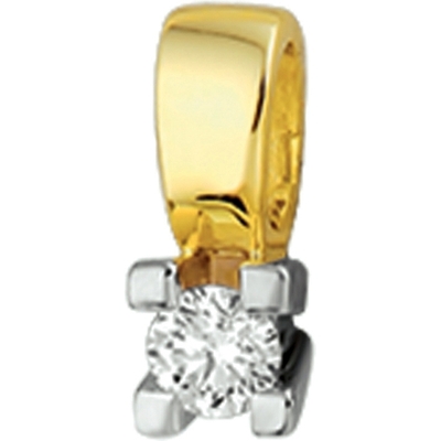 hanger diamant 015ct h si 14K bicolor goud geelwit