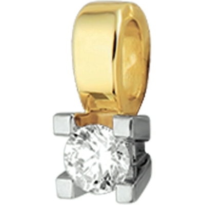 hanger diamant 025ct h si 14K bicolor goud geelwit