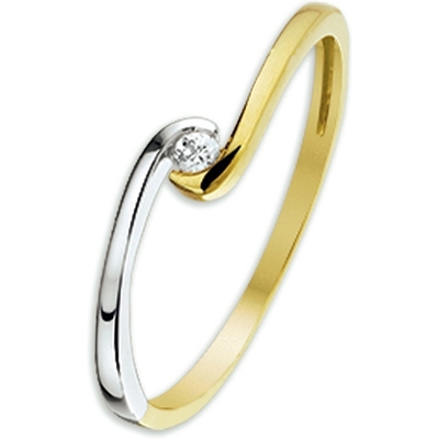 884199 14k bicolor gouden ring met zirkonia