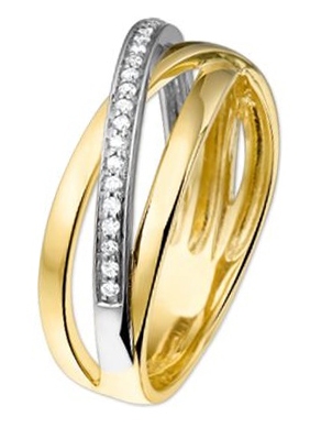 The House Of Jewels THOJ1862 14 karaat geelgouden damesring met 0,10 ct diamant