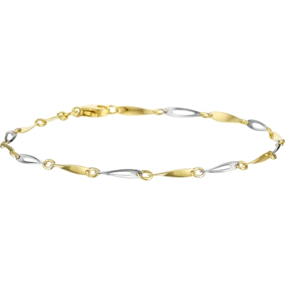 armband 25 mm 19 cm 14K bicolor goud geelwit