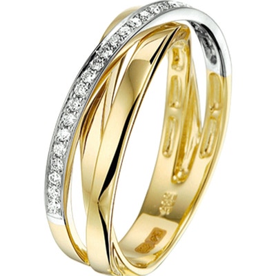 Treasure Collection THOJ1905 14k bicolor gouden ring met 0,16 ct diamant