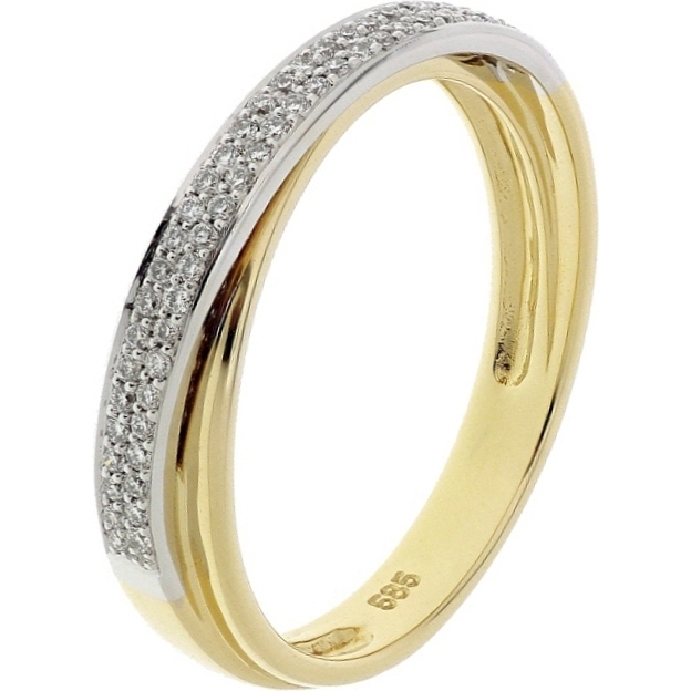 Treasure Collection THOJ1965 14k bicolor gouden ring met 0,16 ct diamant