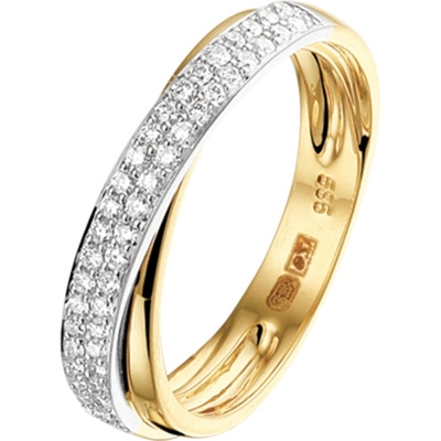 Treasure Collection THOJ1977 14k bicolor gouden ring met 0,29 ct diamant